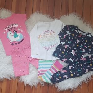 CARTERS EUC unicorn pajamas x 3! Size 2T